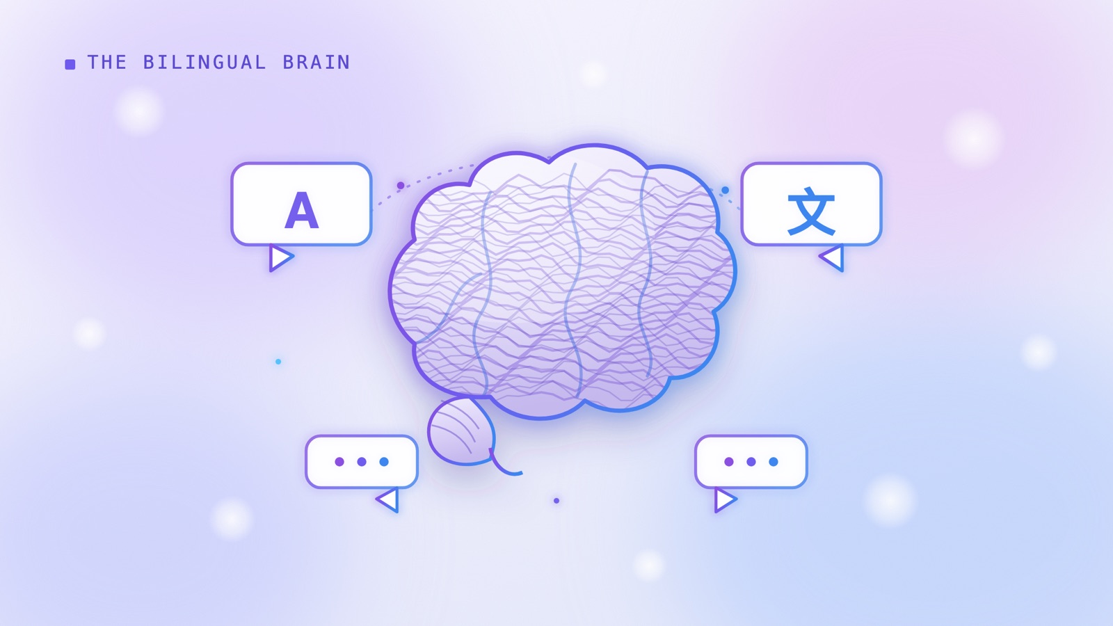 Two overlapping speech bubbles representing two languages in one bilingual mind